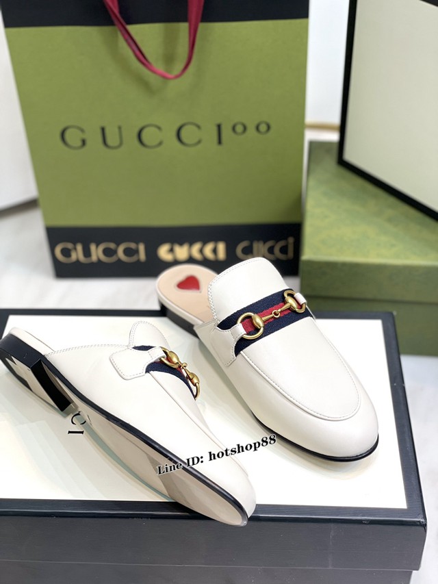 gucci古馳2022新色全新升級版本羊皮織帶馬銜扣半拖 純銅馬銜扣 dx2903